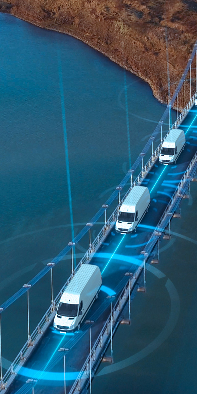 Clarience Technologies, Fleet of delivery vehicles communicating