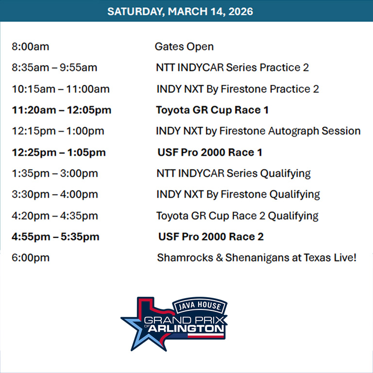 Saturday Schedule