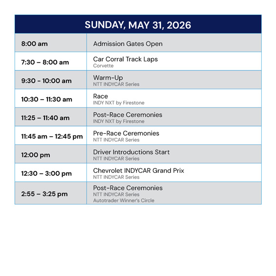 Sunday Schedule
