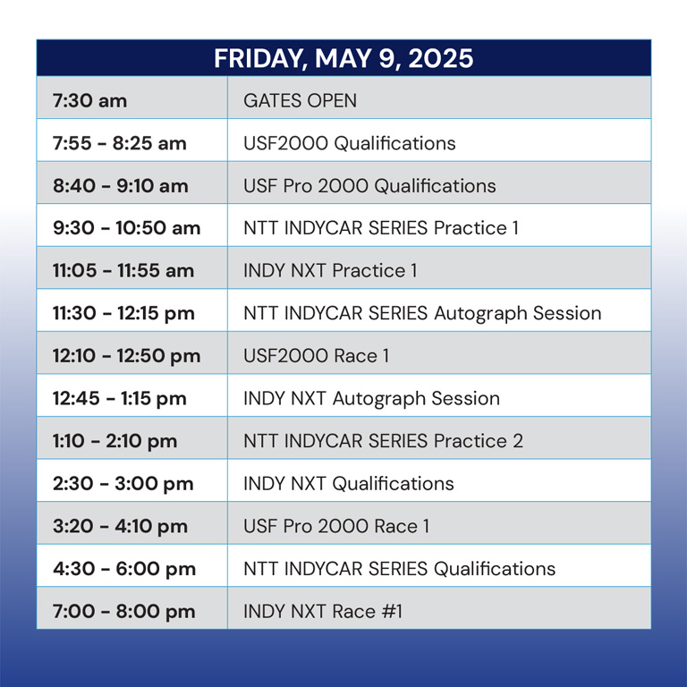 Friday Schedule