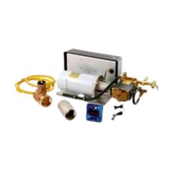 2000 Series foam proportioning system components including pump, control module, hoses, and hardware.