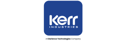 Kerr Industries logo in blue and white