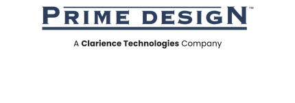 Prime Design featuring a modern design in dark blue presented as a transparent PNG.