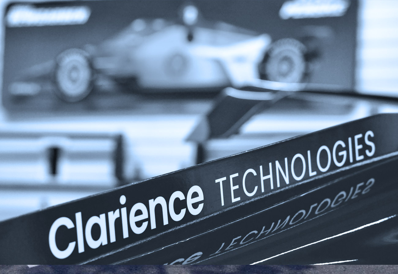 Clarience Technologies logo on car fin