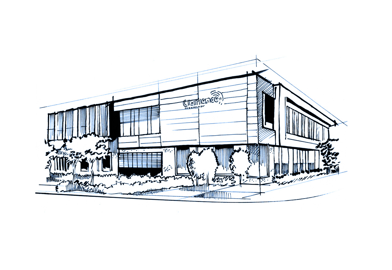 Clarience Technologies Southfield Headquarters line drawing